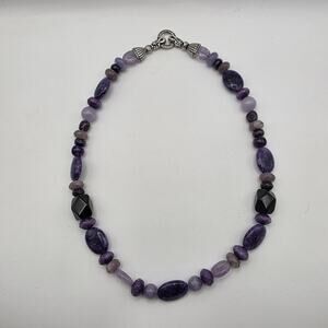 Carolyn Pollack Sterling Silver Purple Charoite Amethyst Bead Southwest Necklace